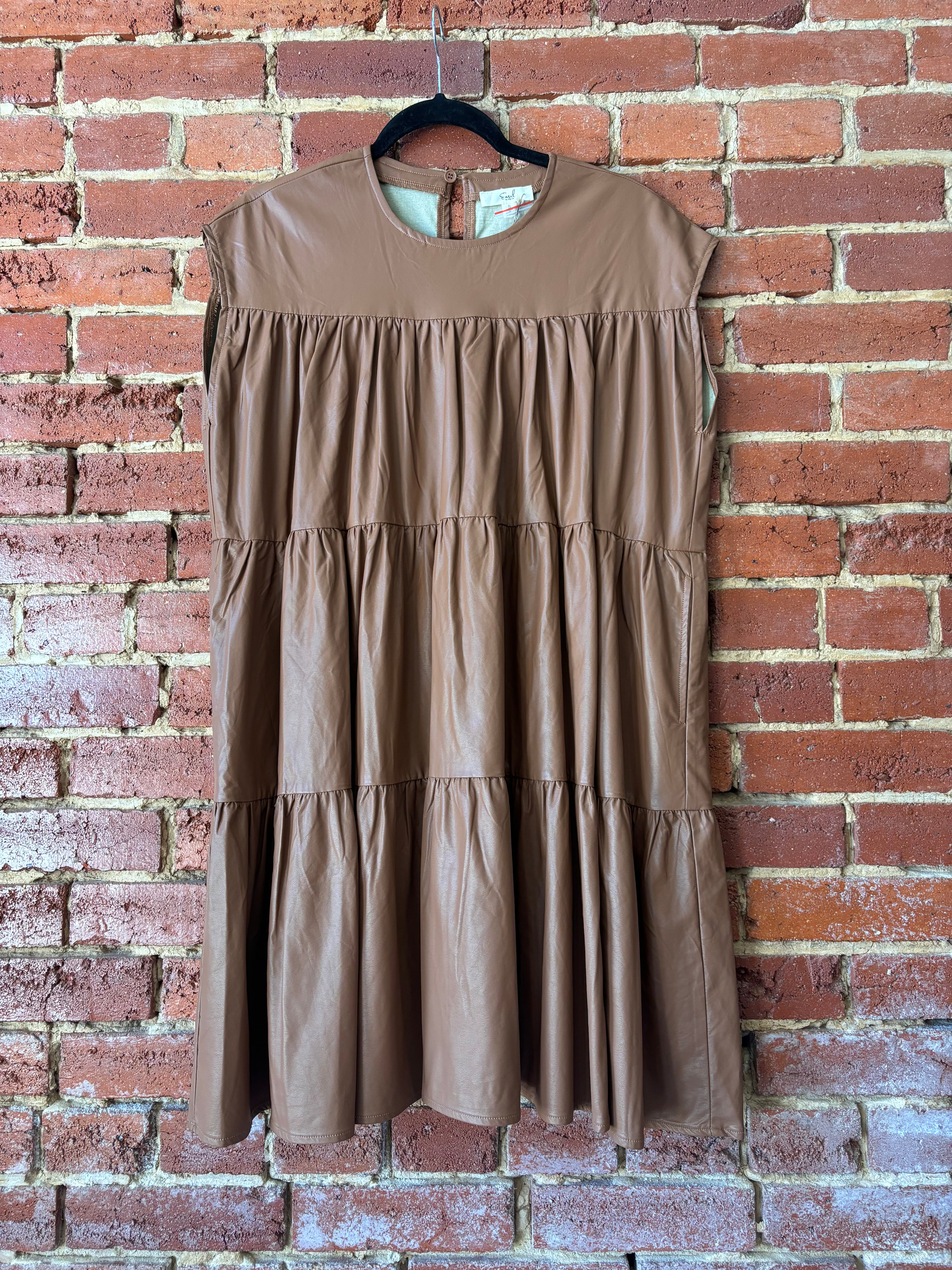 Leather Mocha Dress