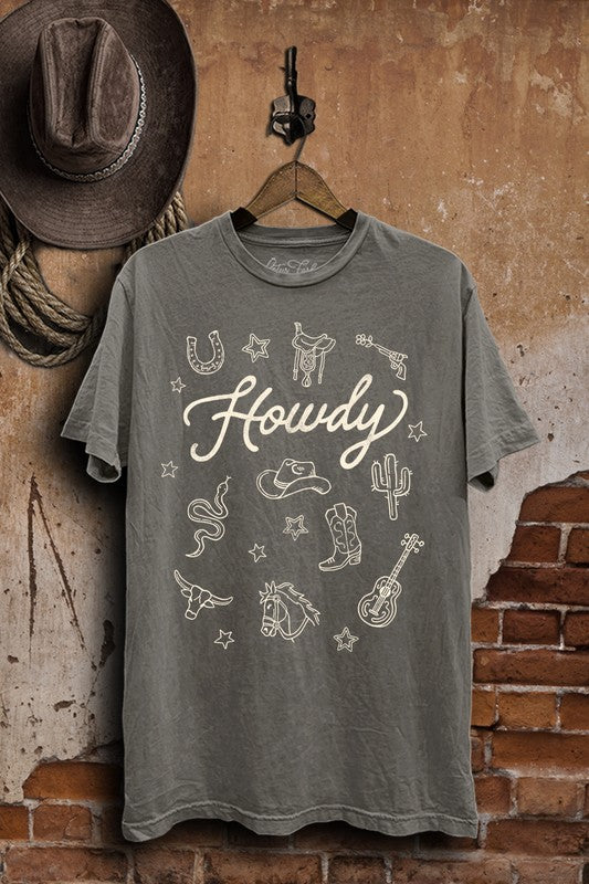 Howdy Mineral Washed Graphic Tee