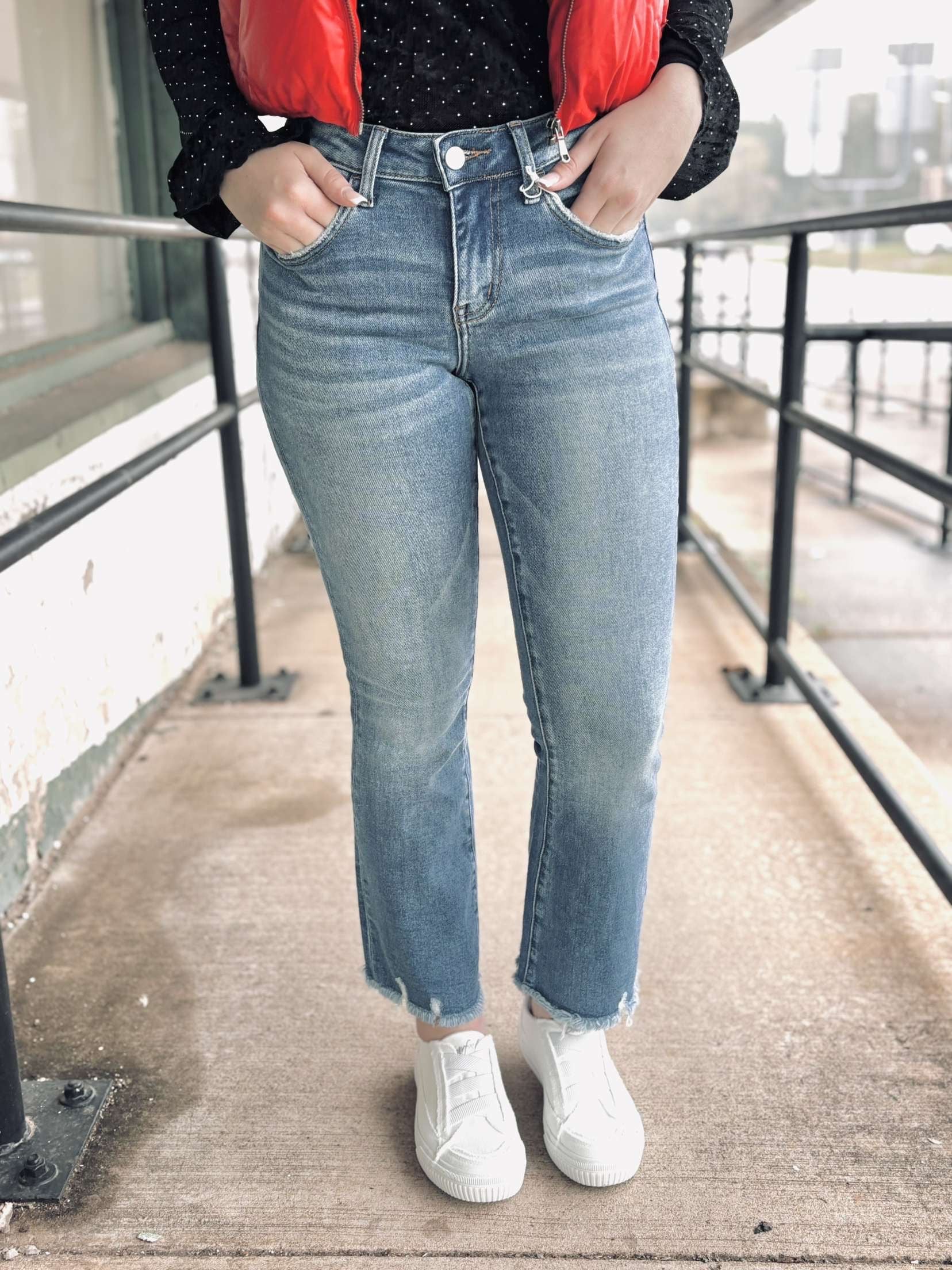 Mid-Rise Crop Mini Bootcut