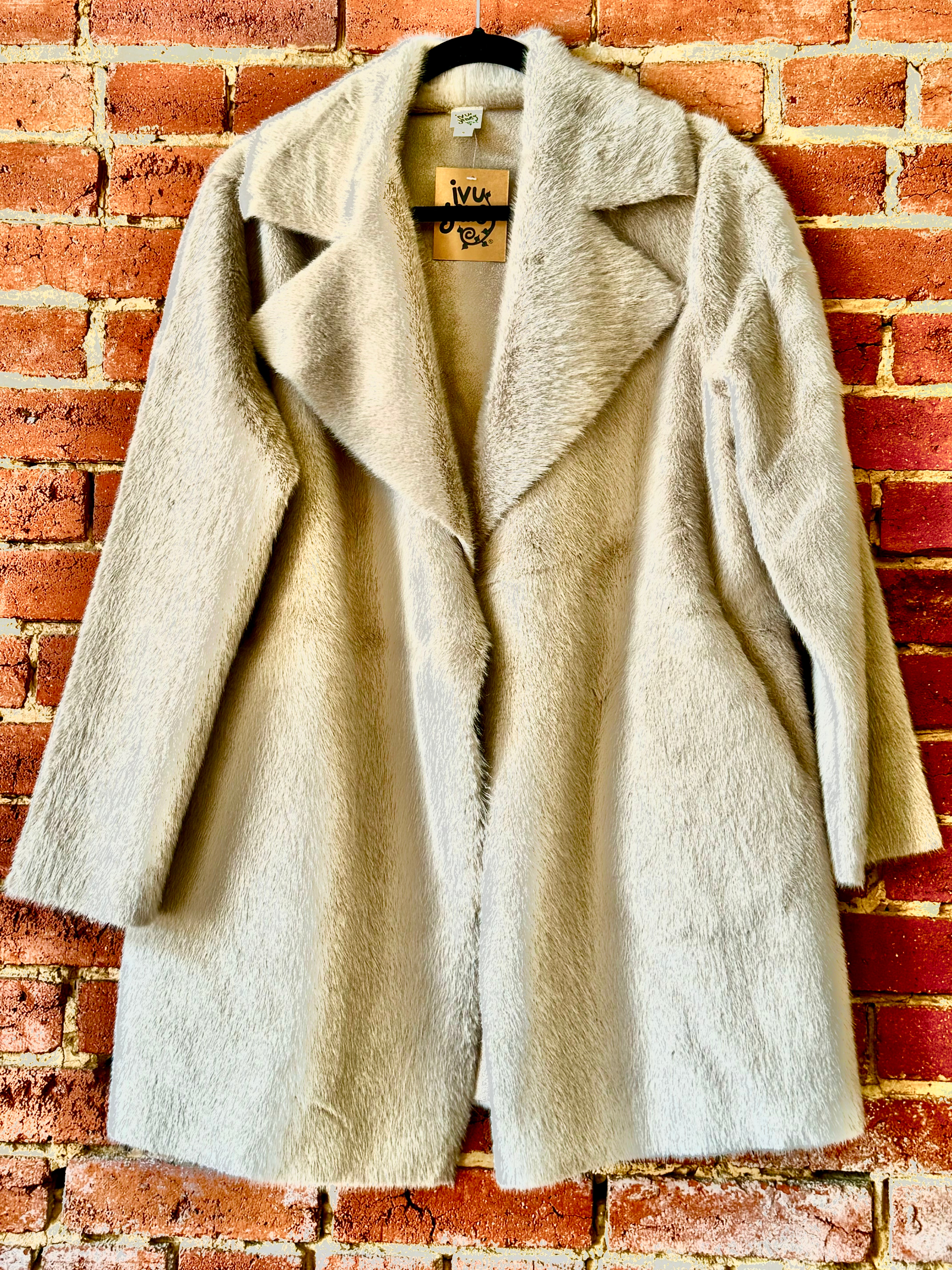 Ivy Jane Smoke color Fuax & Suede Coat