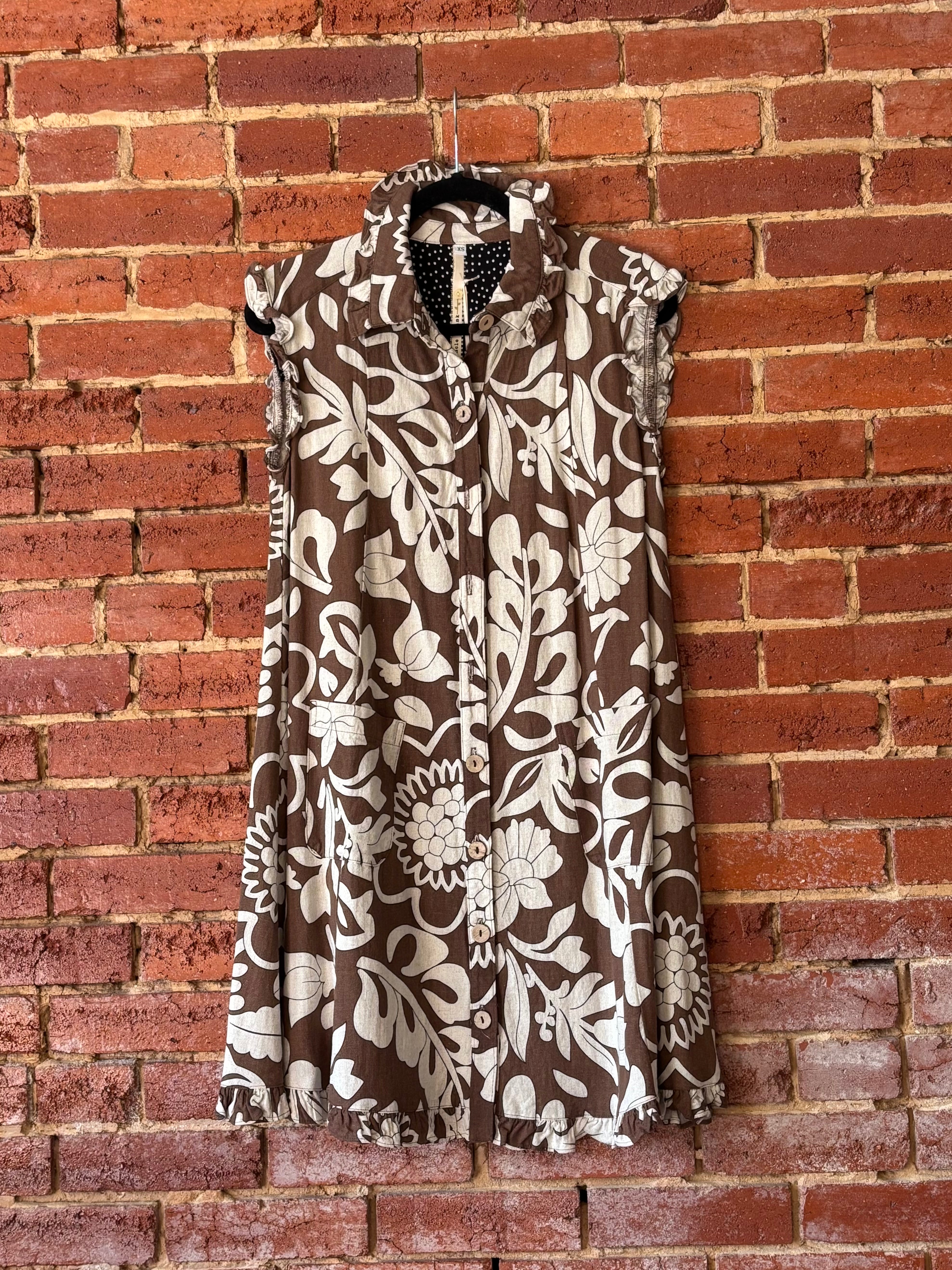 Brown Floral Dress