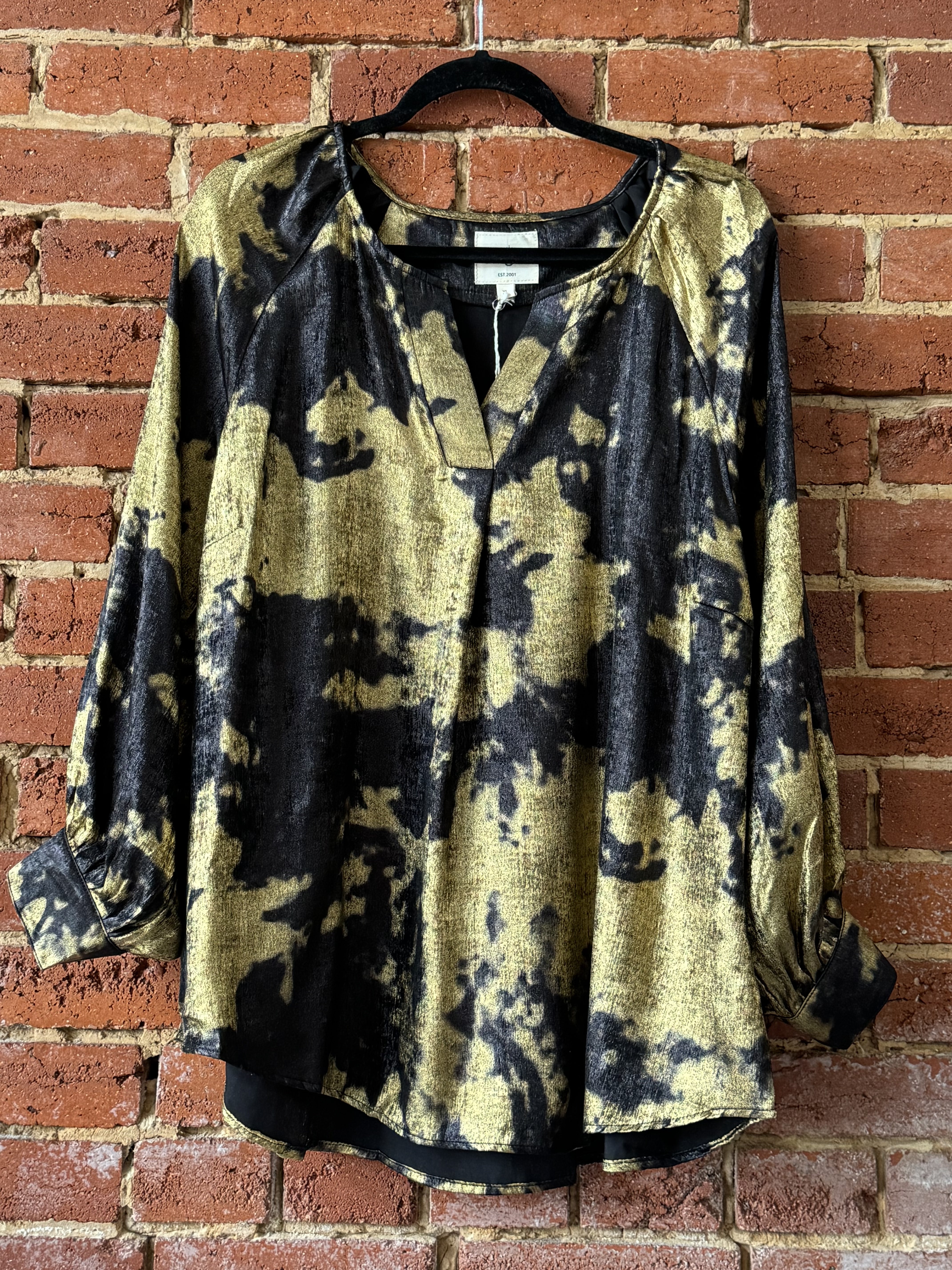 Gold Black Umgee Flows Blouse