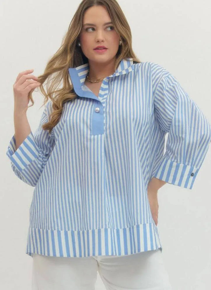 Blue striped Entro top