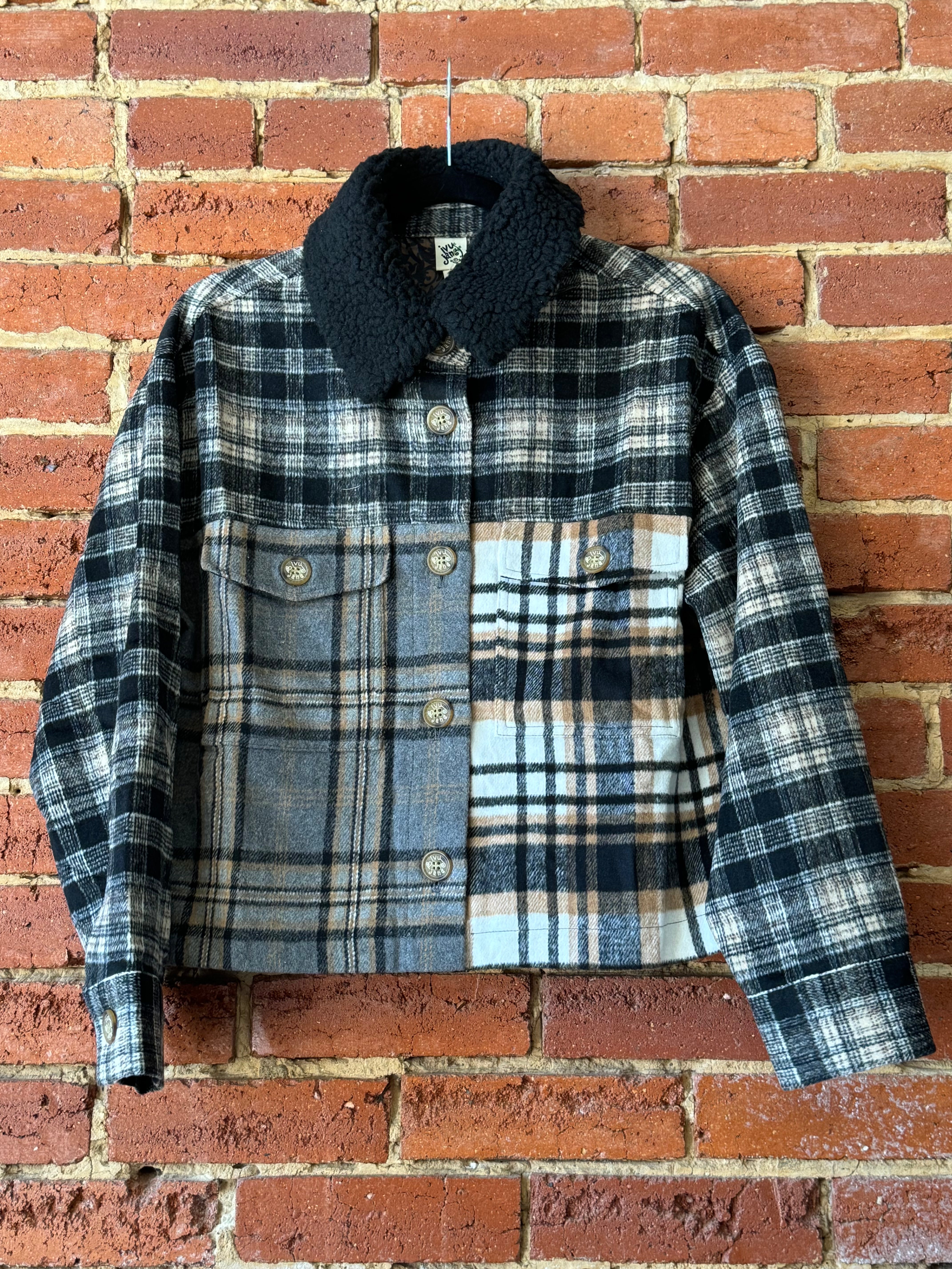 Ivy Jane Patched Plaid Jacket.