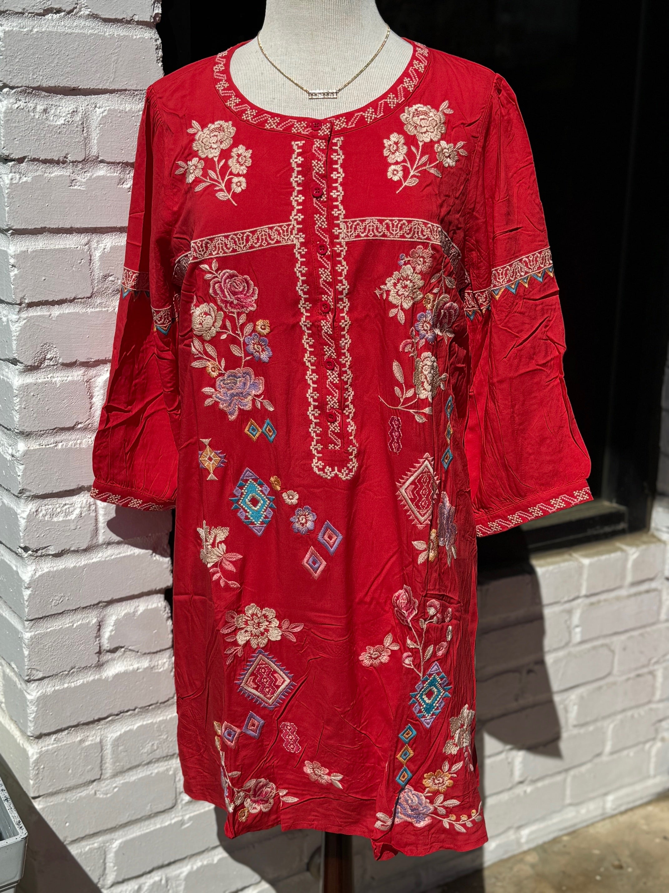 Savanna Jane Embroidery Tomato Dress