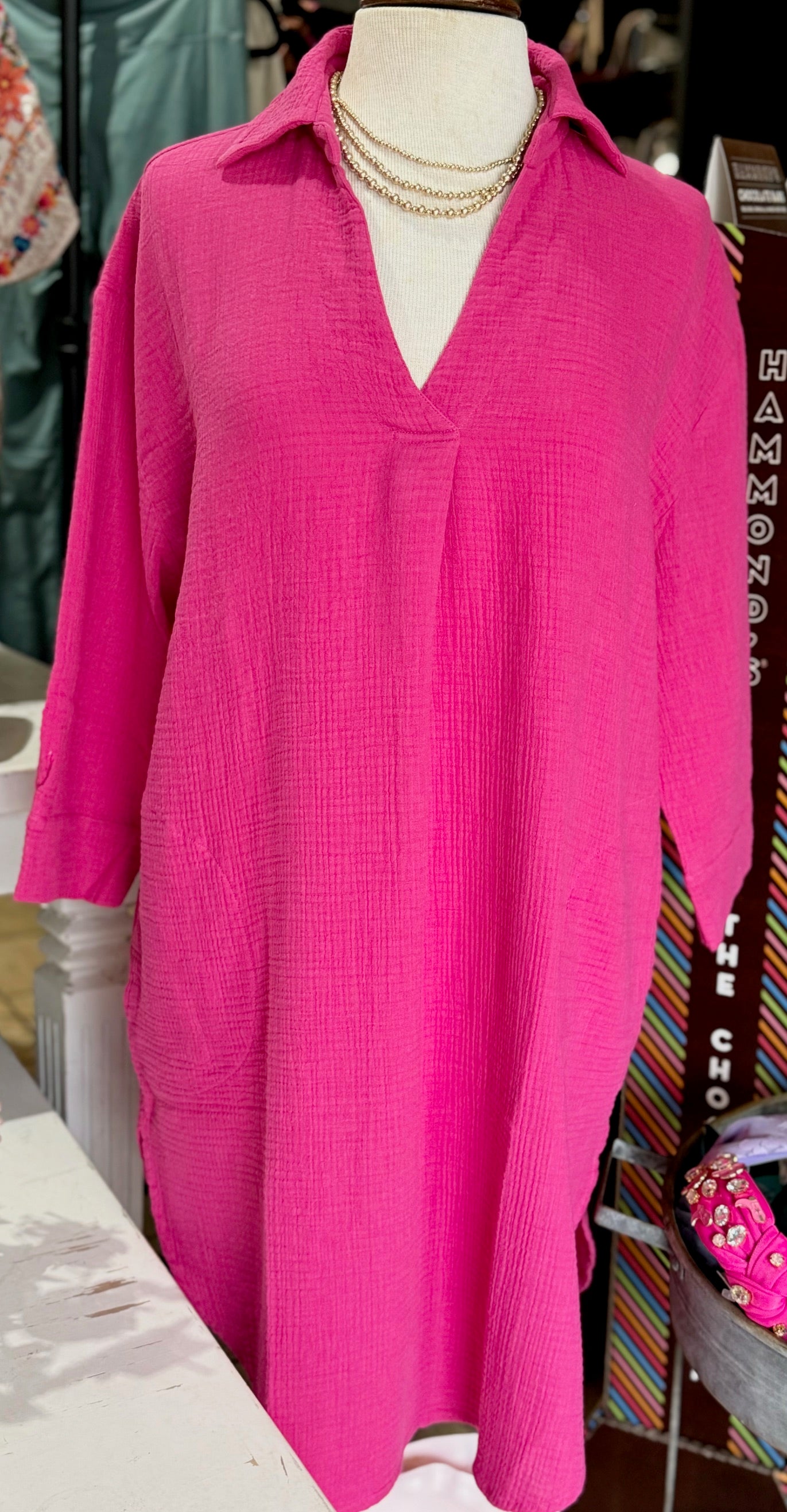 Ivy Jane Popover Tunic Dress in Pink