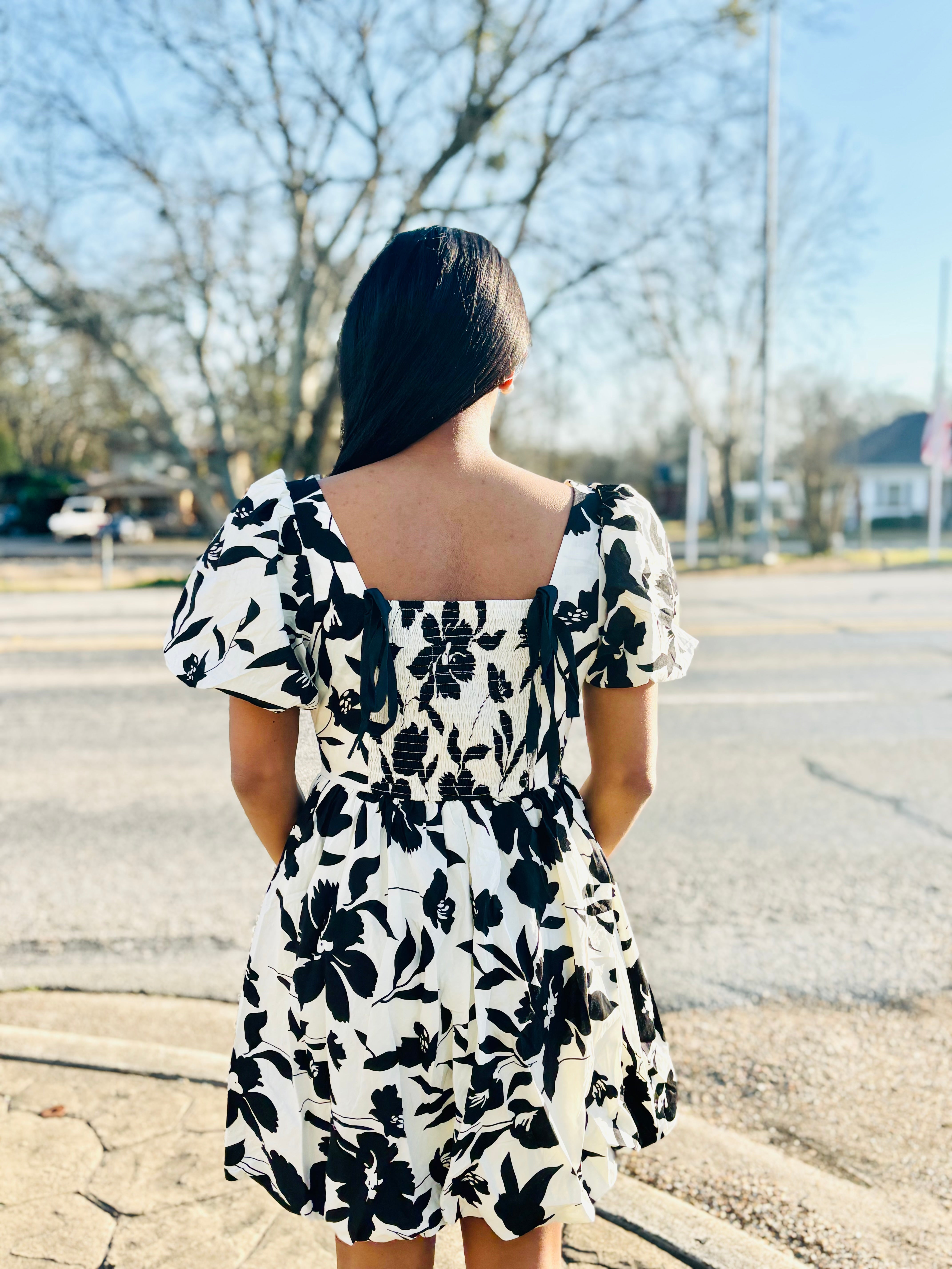 Cream Floral Dress