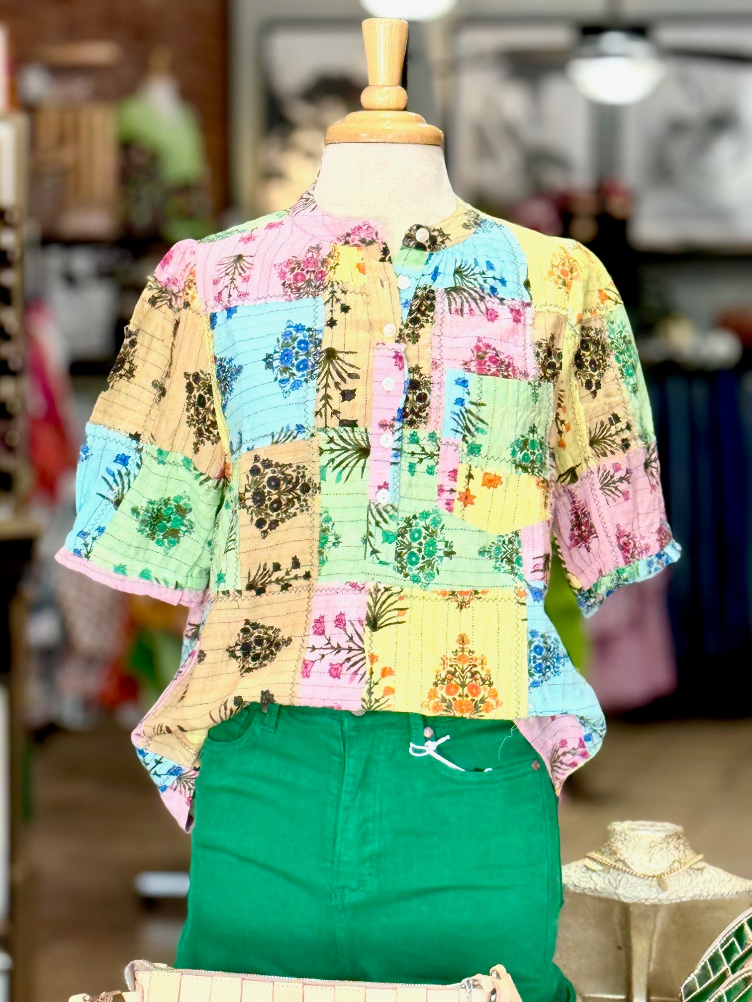 Ivy Jane Patch Floral Popover Top