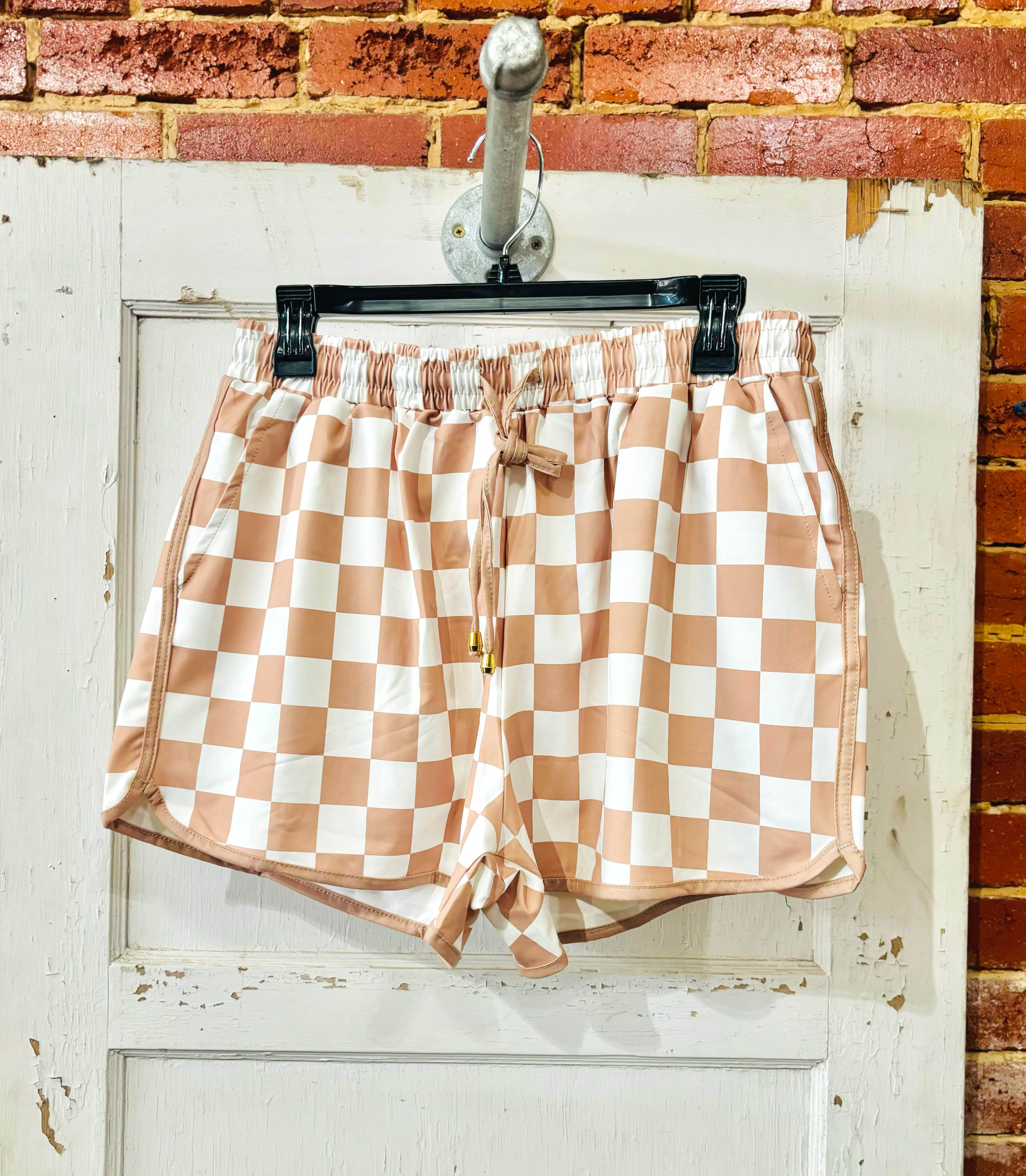 Your Move Checkered Drawstring Everyday Shorts