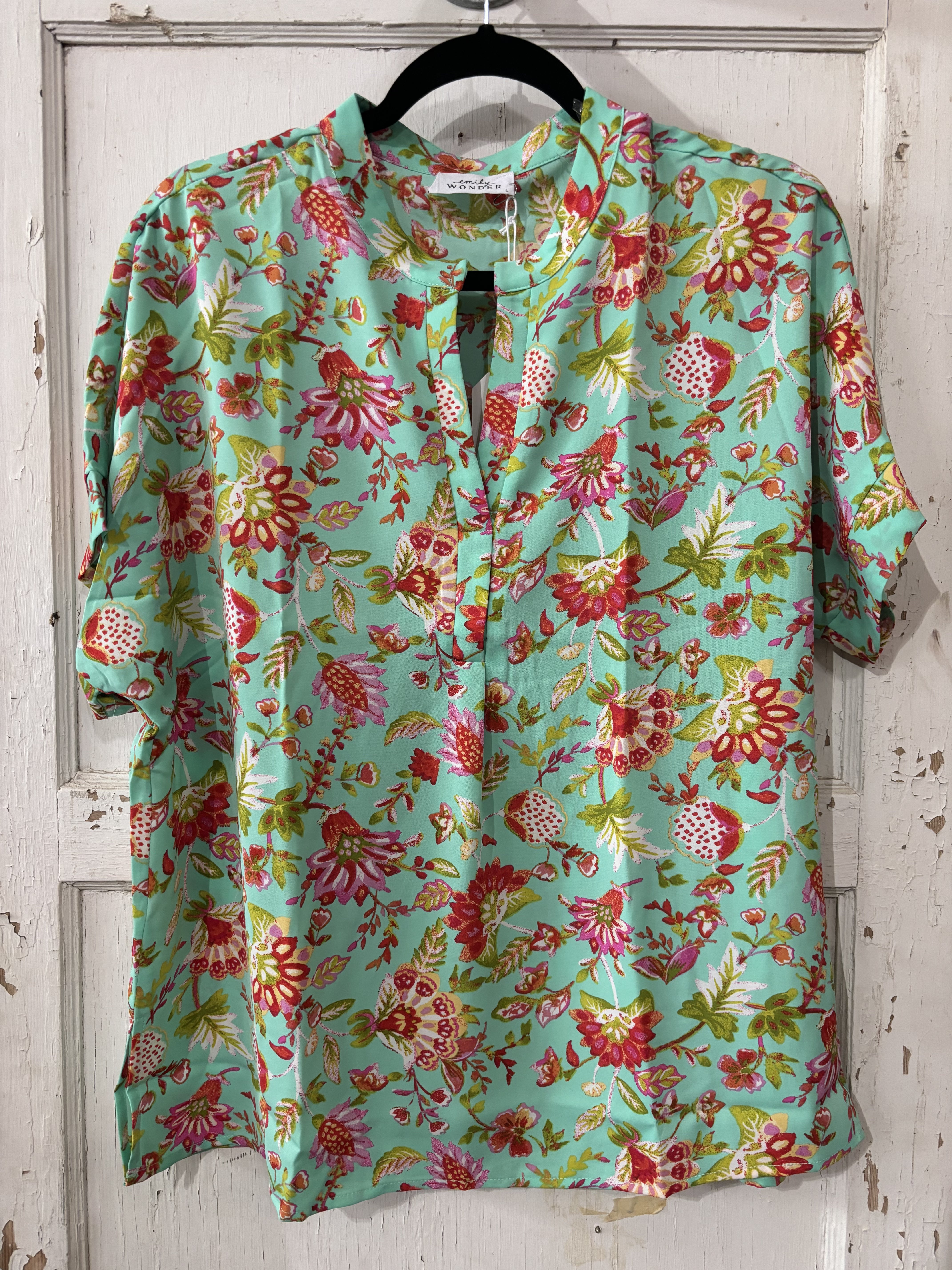 Emily Wonder Emerald Floral Blouse