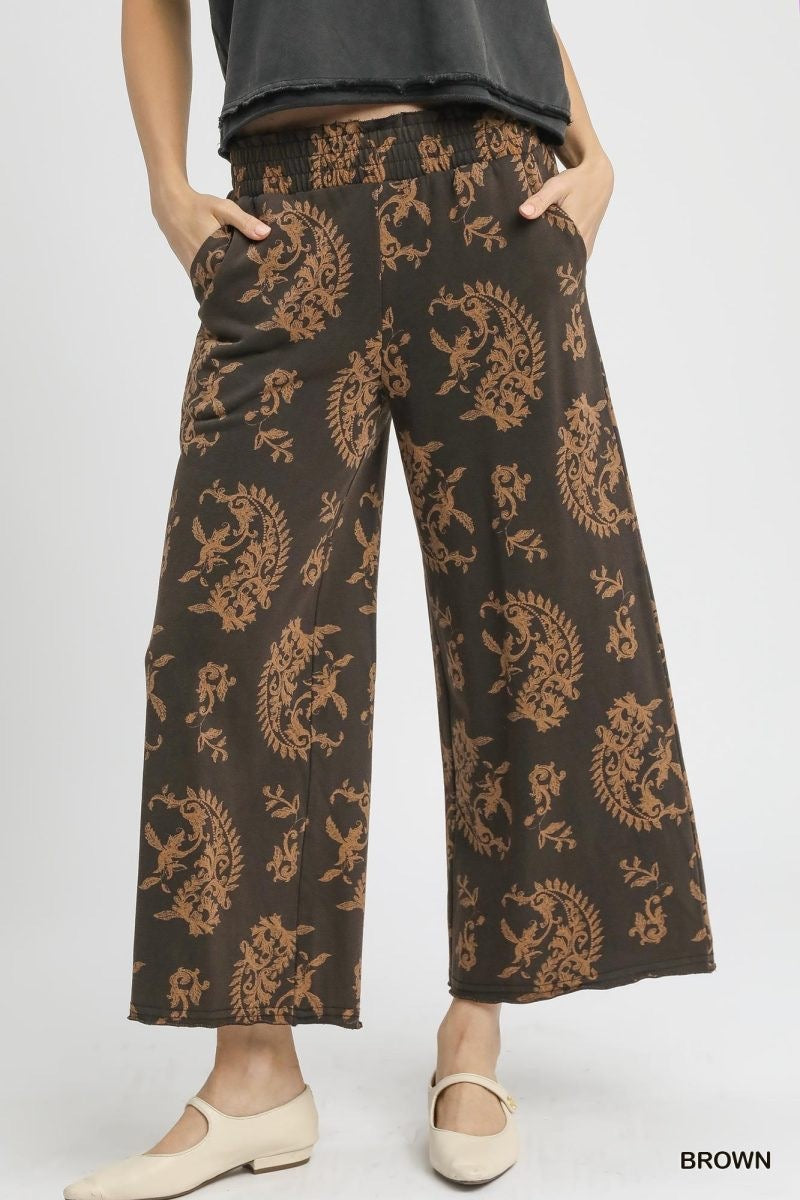 Paisley Print Mineral Wash Pant