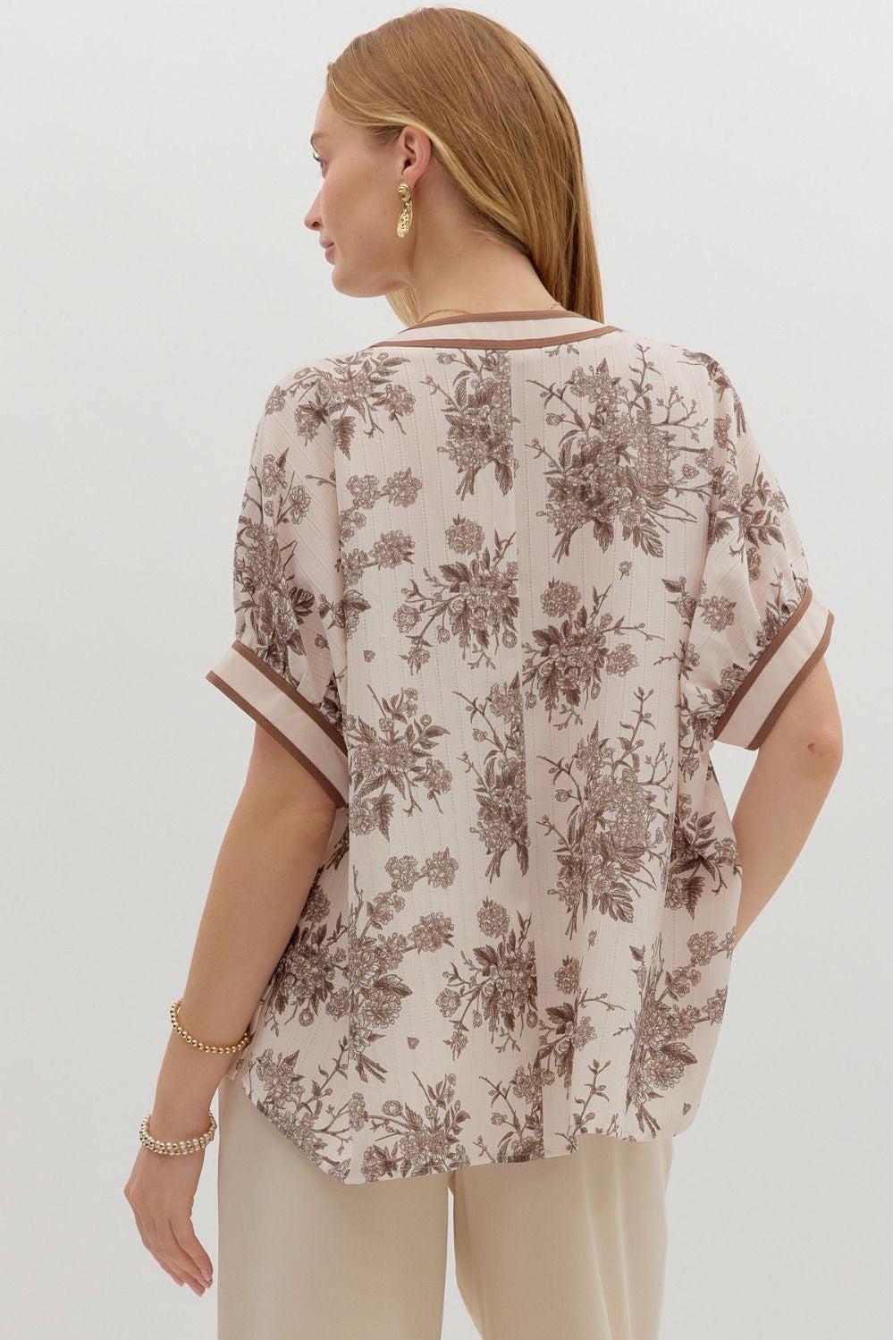 Floral Print Mocha Top