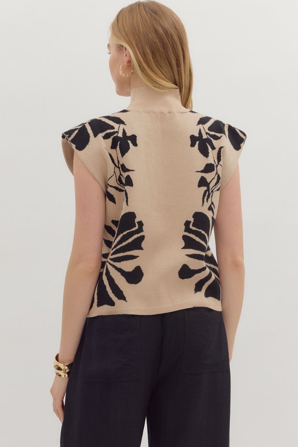 Entro Ecru Floral Vest Top