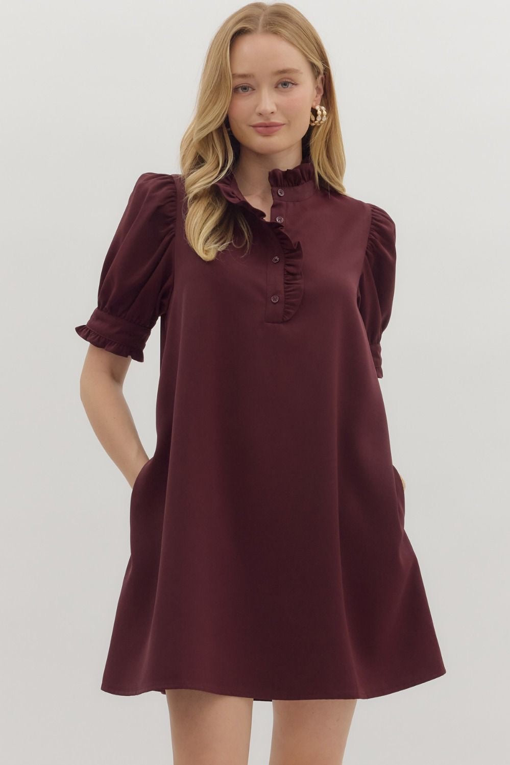 Entro Burgundy Dress