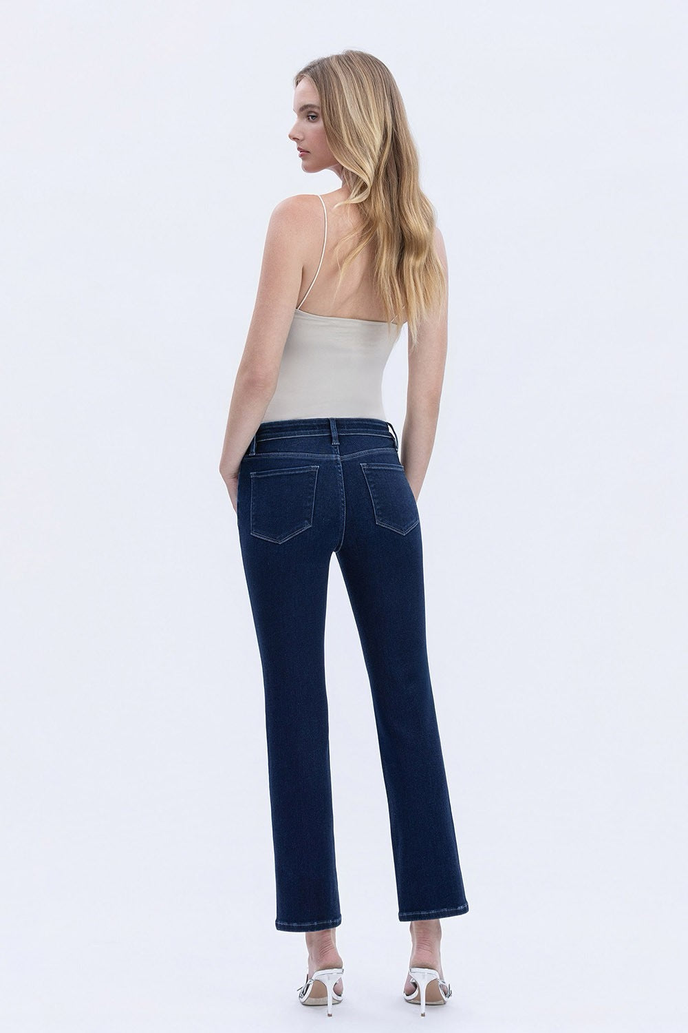 Mid Rise Ankle Slim Vervet Straight Jeans
