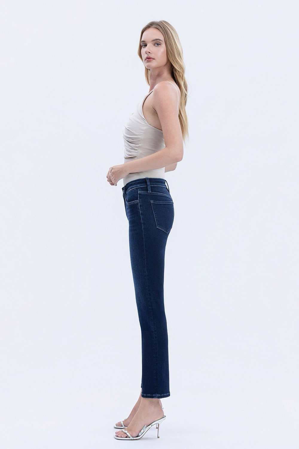 Mid Rise Ankle Slim Vervet Straight Jeans