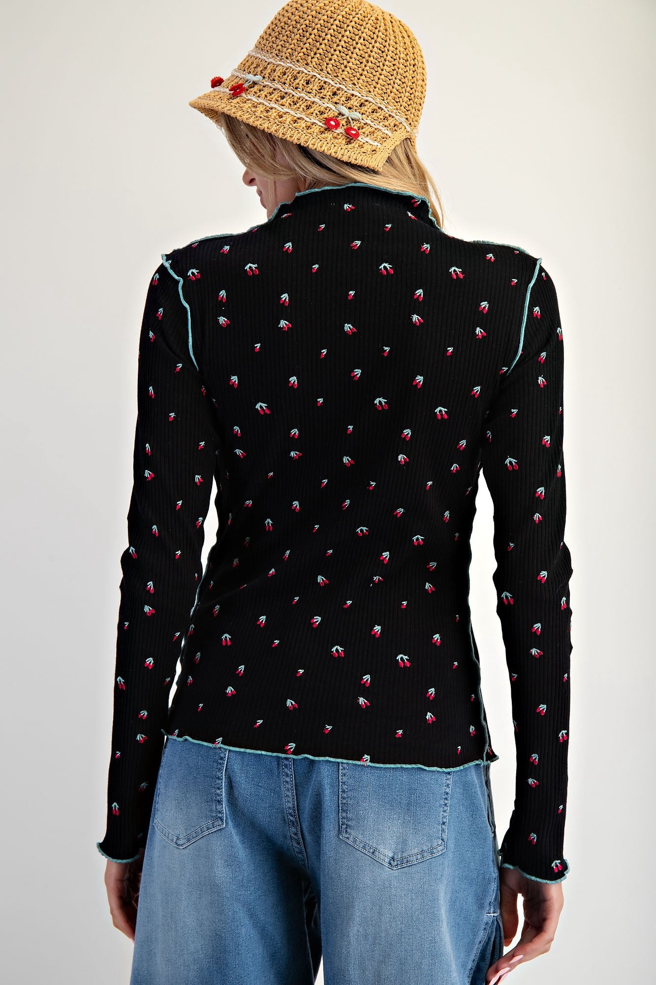 Cherry Print Thermal Top