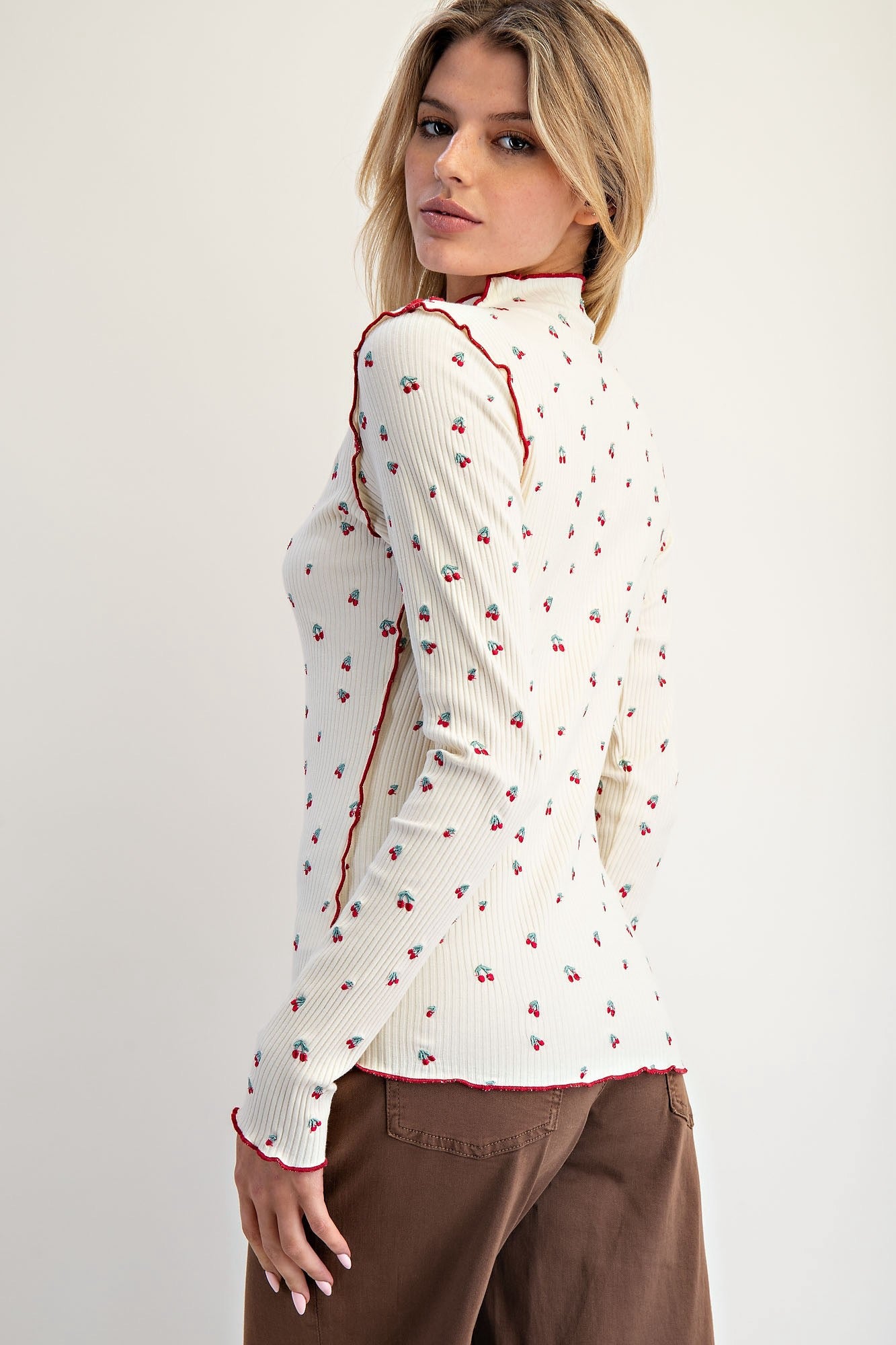 Cherry Print Thermal Top