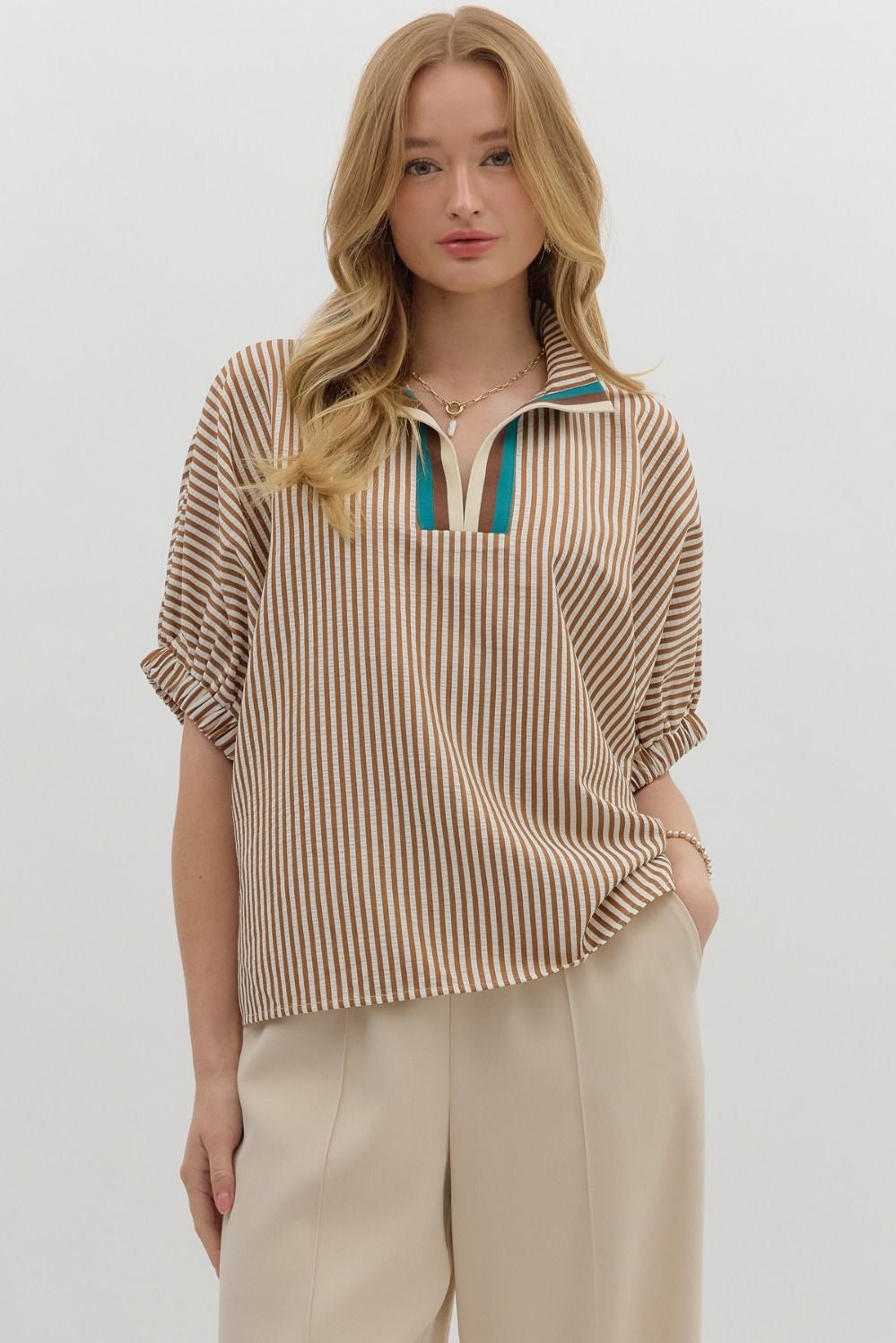 Stripe pattern dolman top