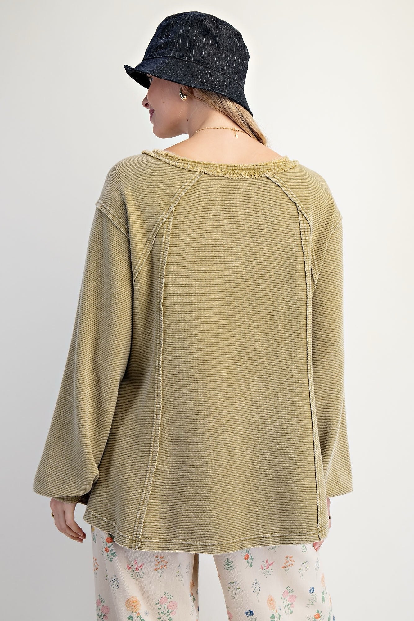 Textured Thermal Washed Henely Top