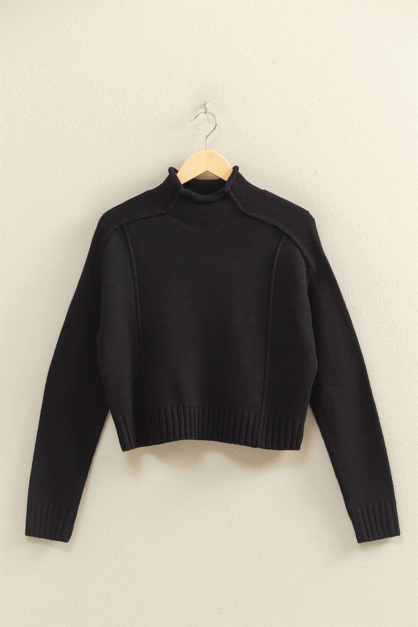 Black High Roll Neck Sweater