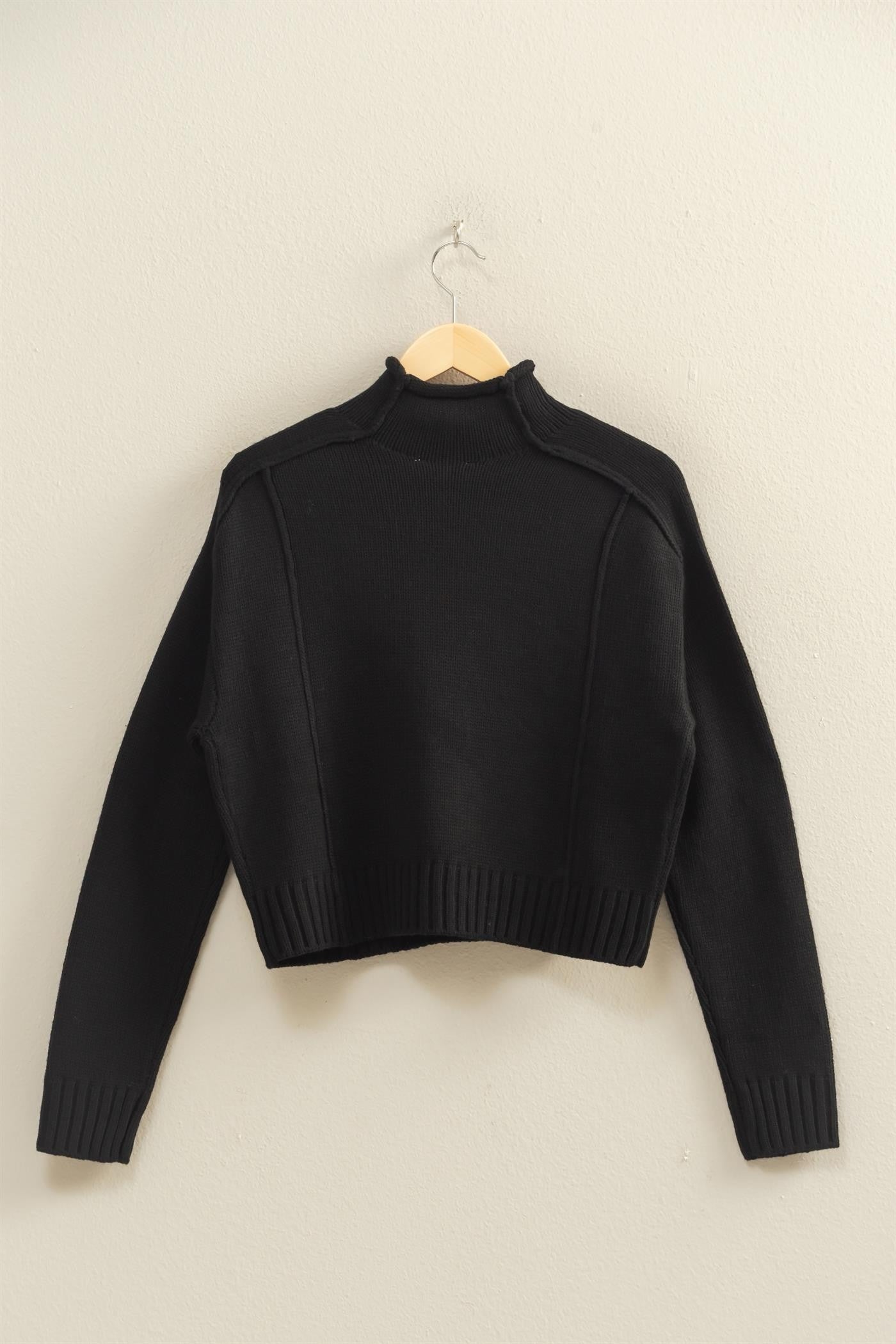 Black High Roll Neck Sweater