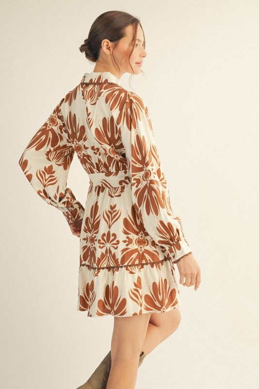 Waist Tie Boho Floral Dress