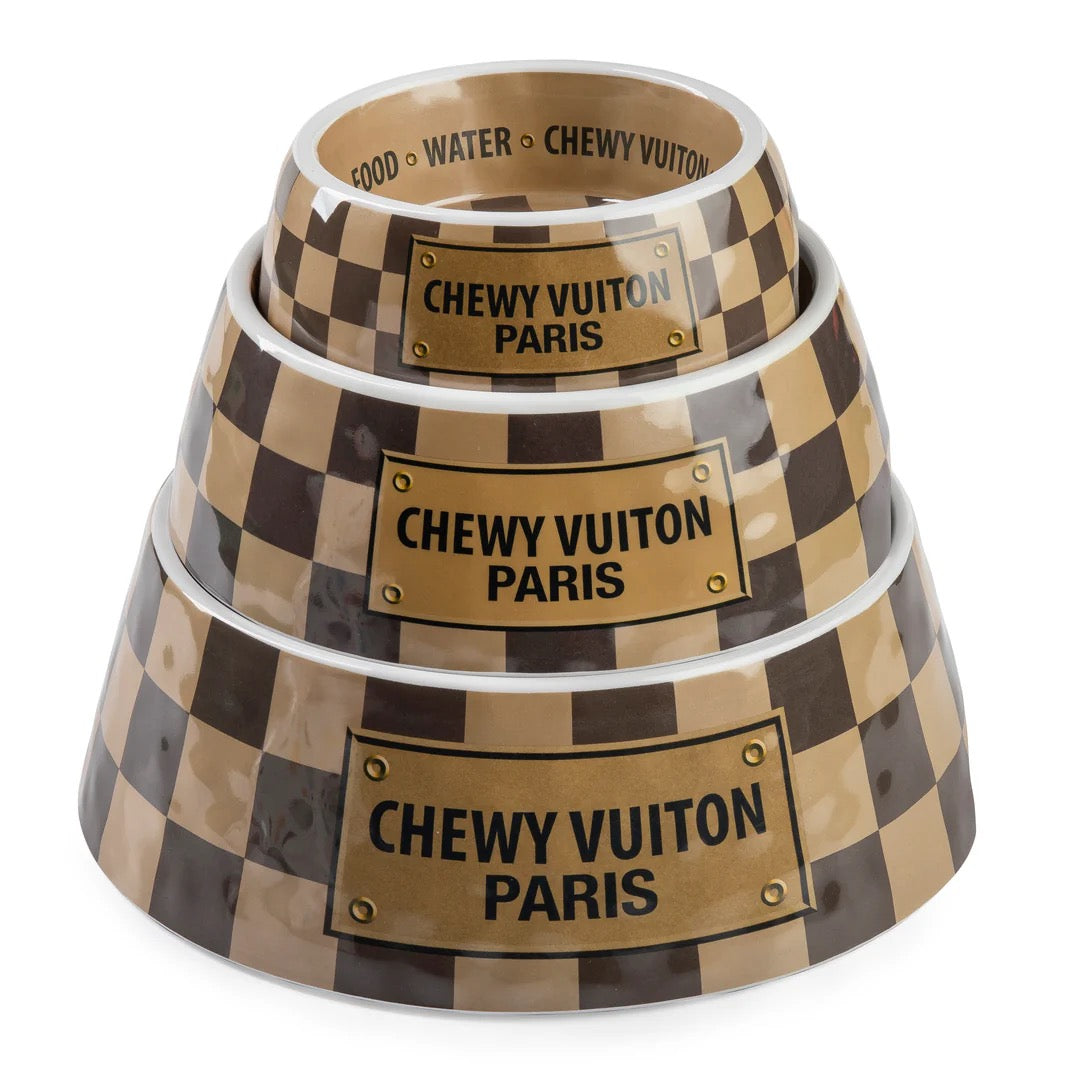 Checker Chewy Vuiton Bowl - Medium