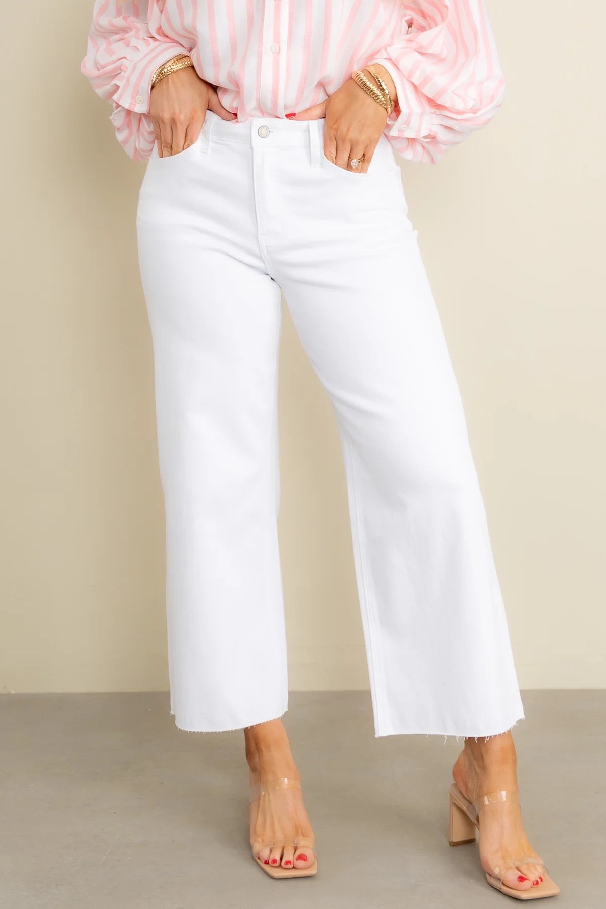 White Vervet Olivia Wide Leg Jean