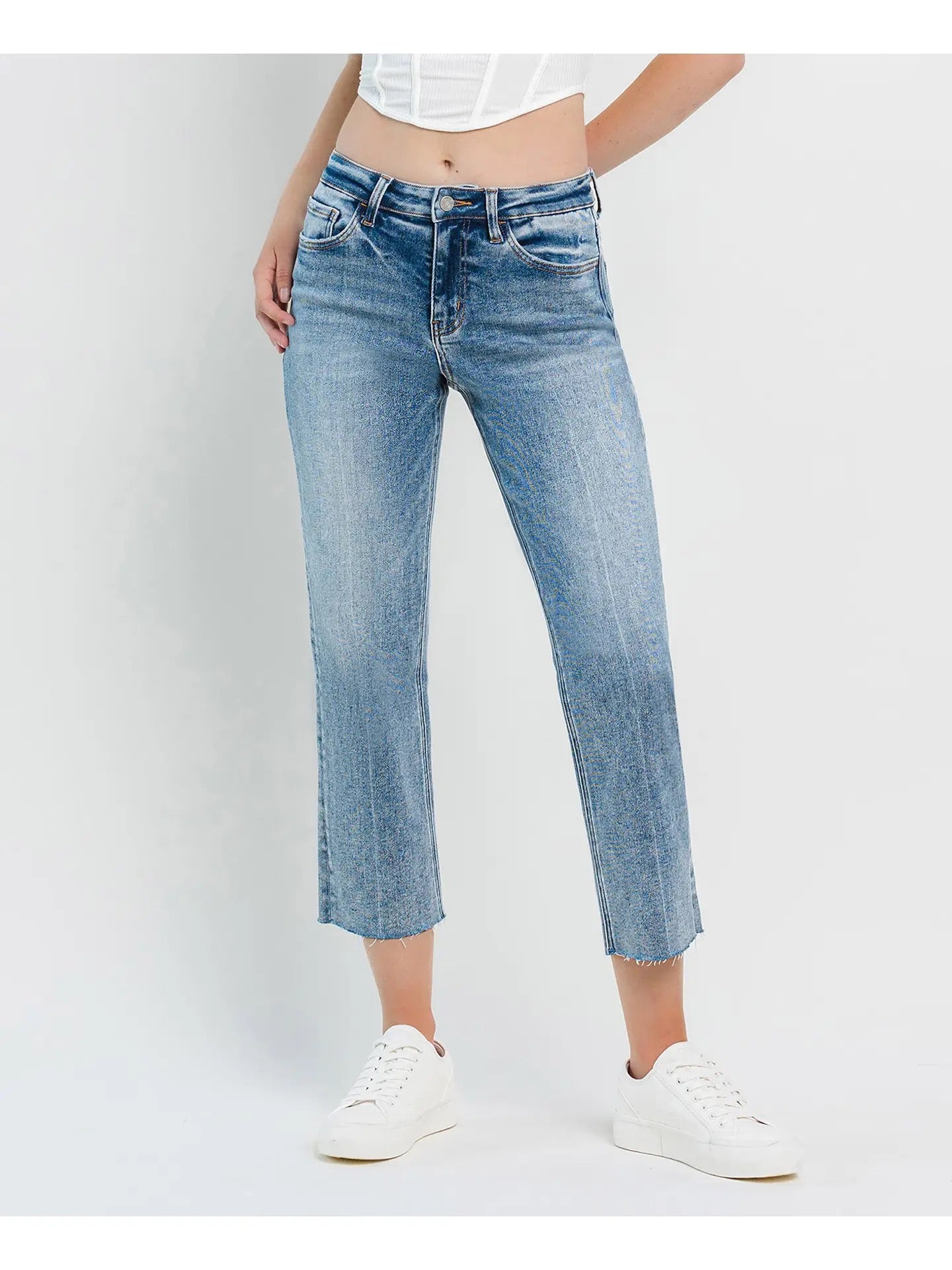 Vervet High Rise Stretch Straight Victoria Jeans