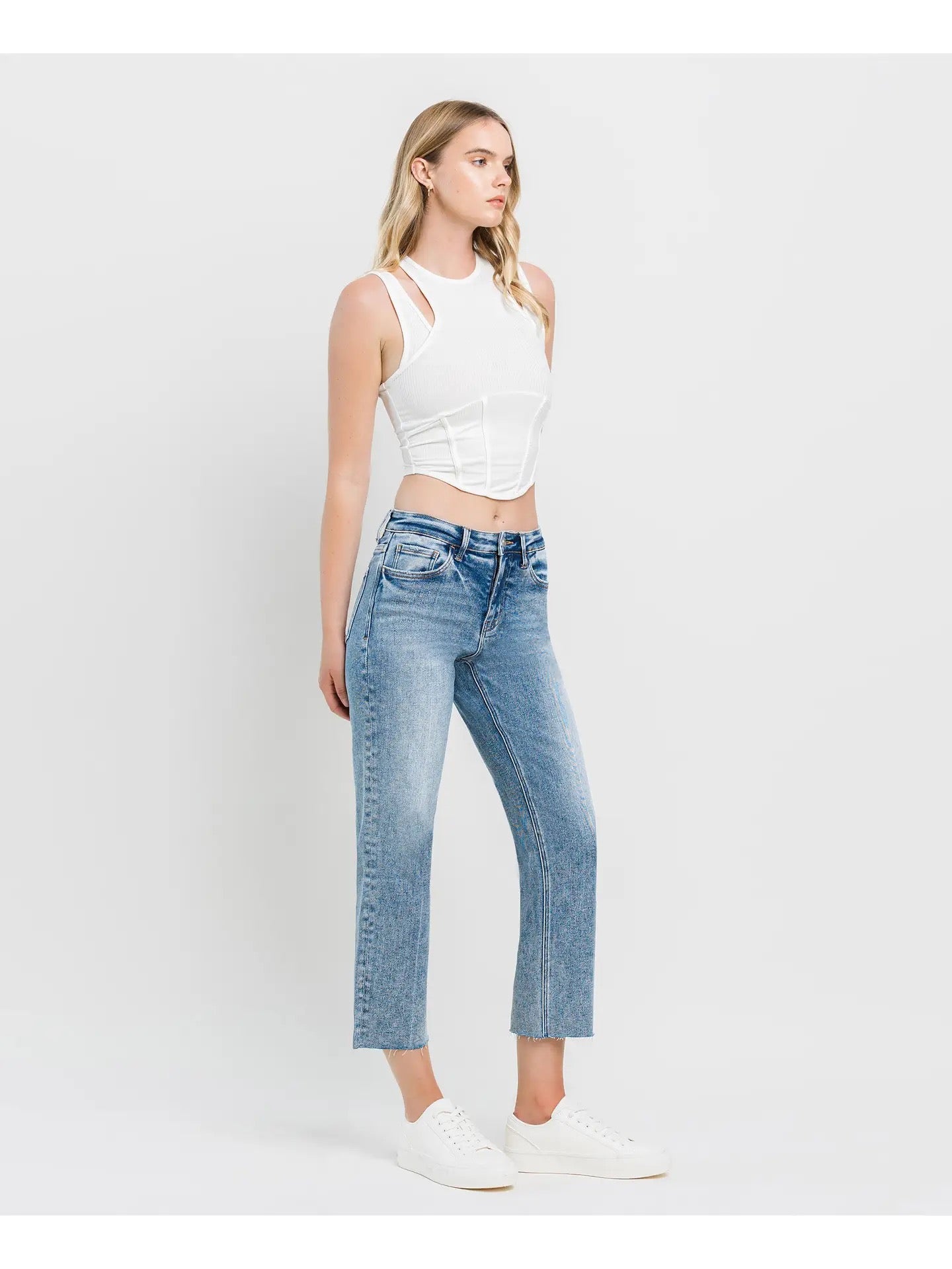 Vervet High Rise Stretch Straight Victoria Jeans