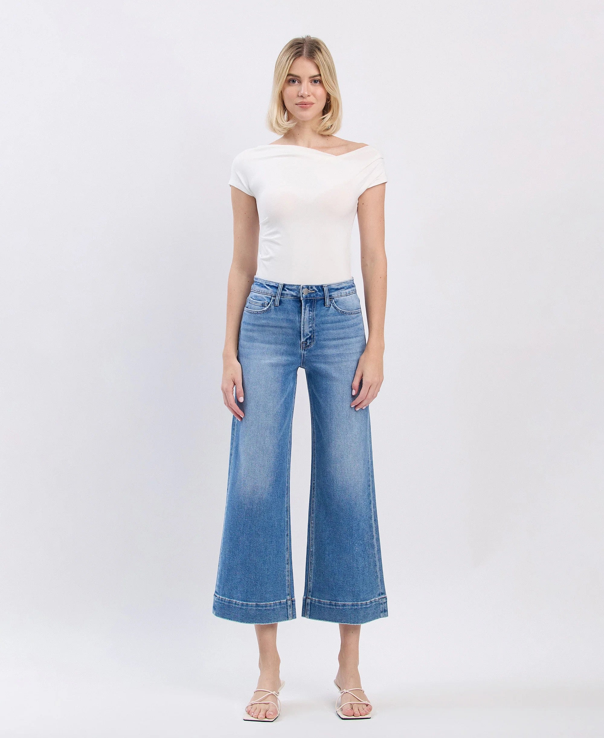 Onsite - Flying Monkey High Rise Crop Wide Leg Jeans