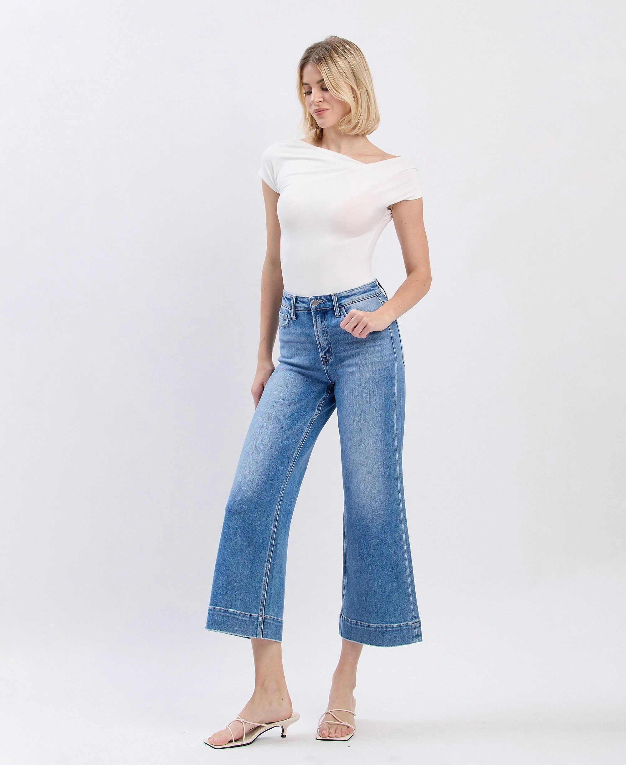 Onsite - Flying Monkey High Rise Crop Wide Leg Jeans