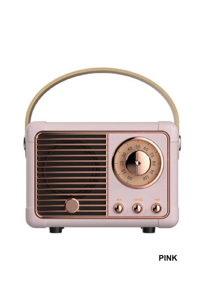 Pink Retro Mini Bluetooth Speaker