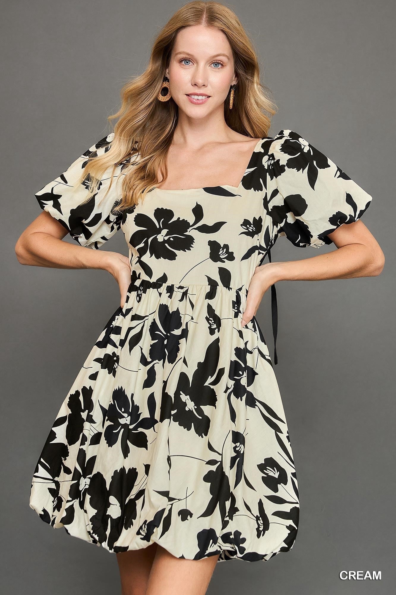 Cream Floral Dress