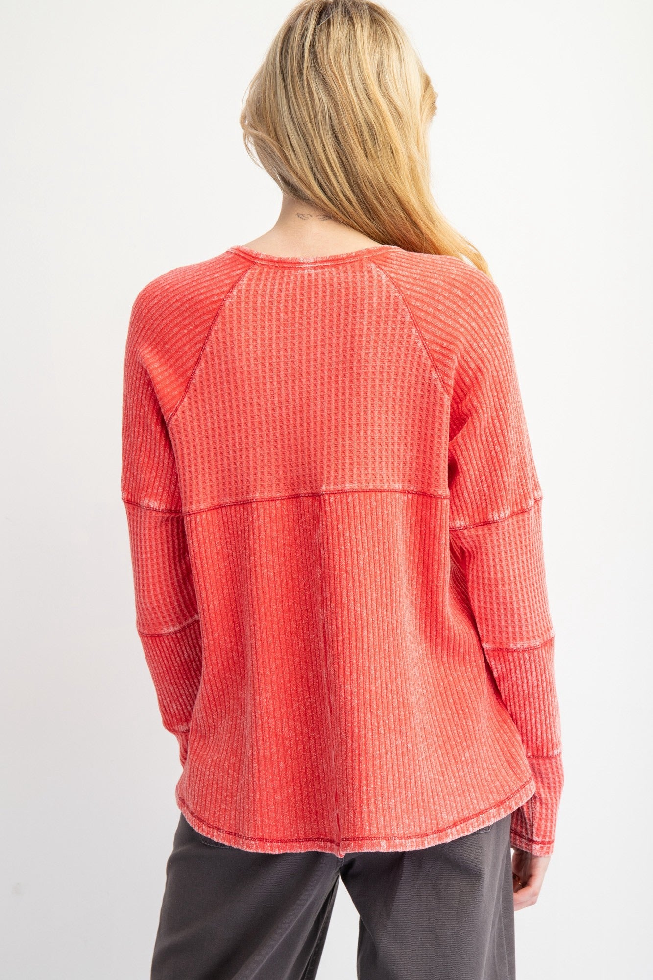 Boho Red longsleeve sweater top