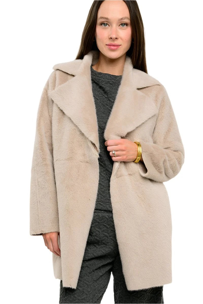 Ivy Jane Smoke color Fuax & Suede Coat