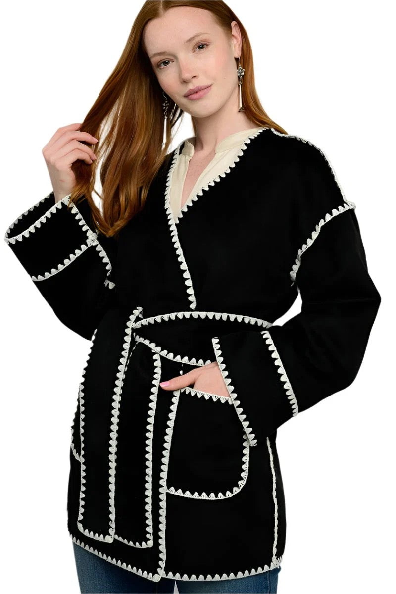 Ivy Jane Whipstitched Wrap Coat