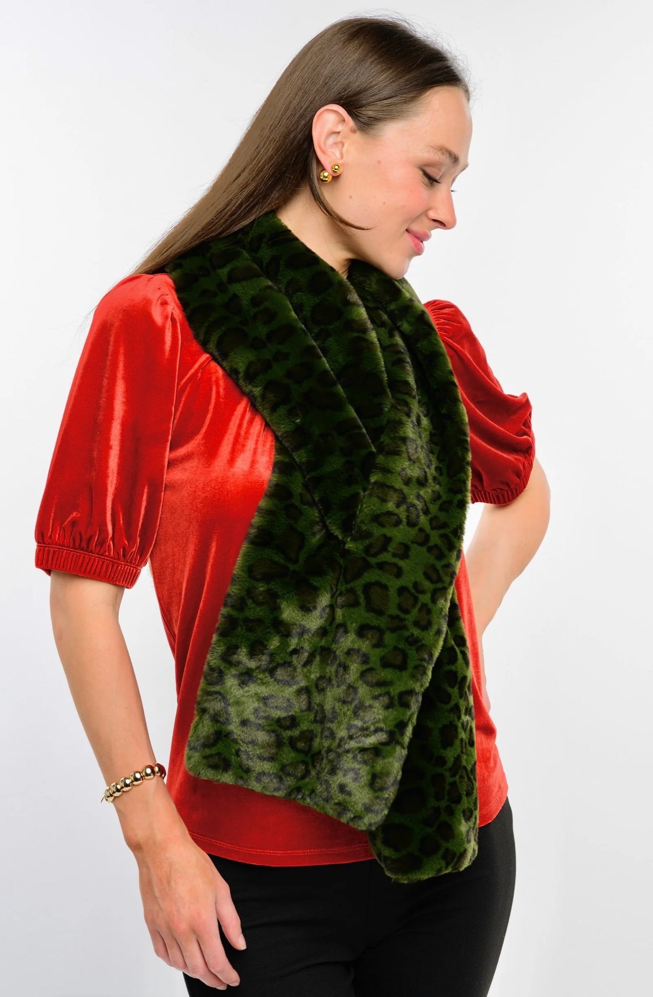 Ivy Jane Leopard Faux Fur Scarf