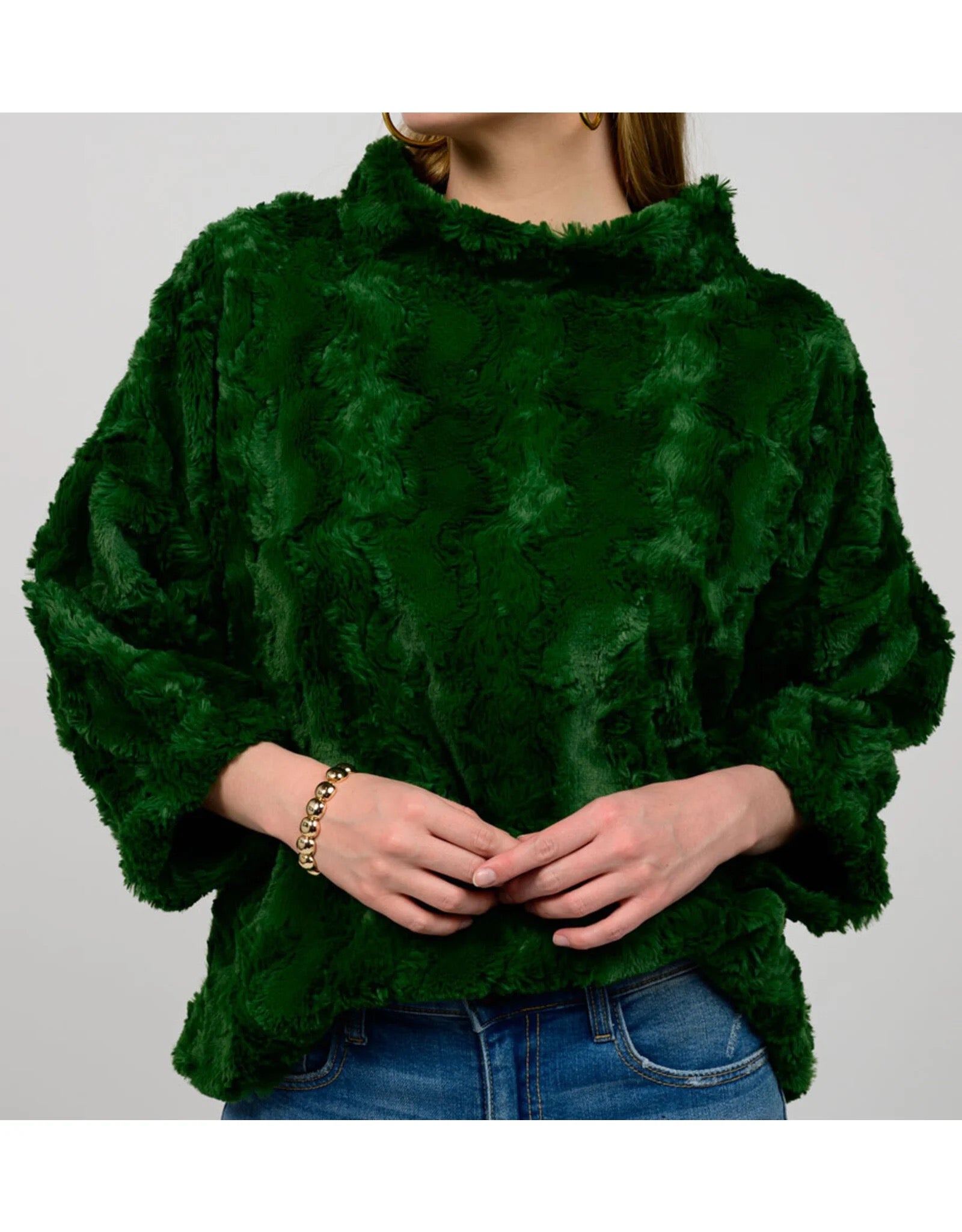Ivy Jane Poof Sleeve Faux Fur Popover