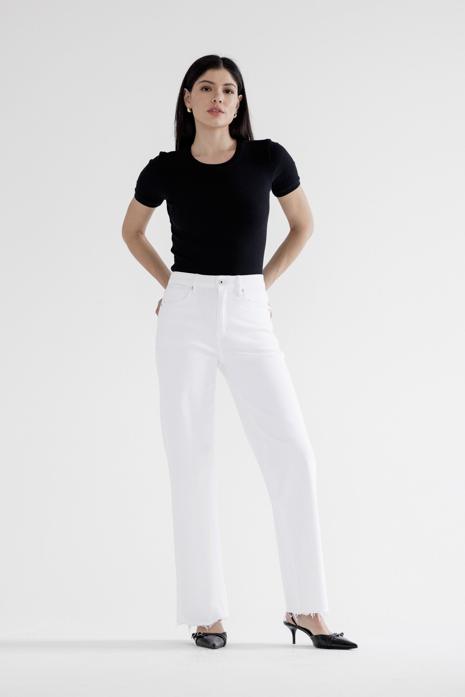 High Rise Wide Leg With Raw Hem