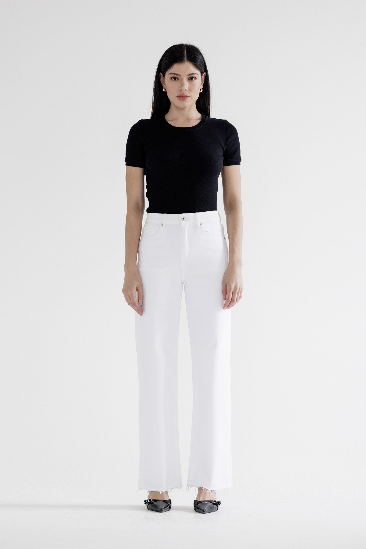 High Rise Wide Leg With Raw Hem
