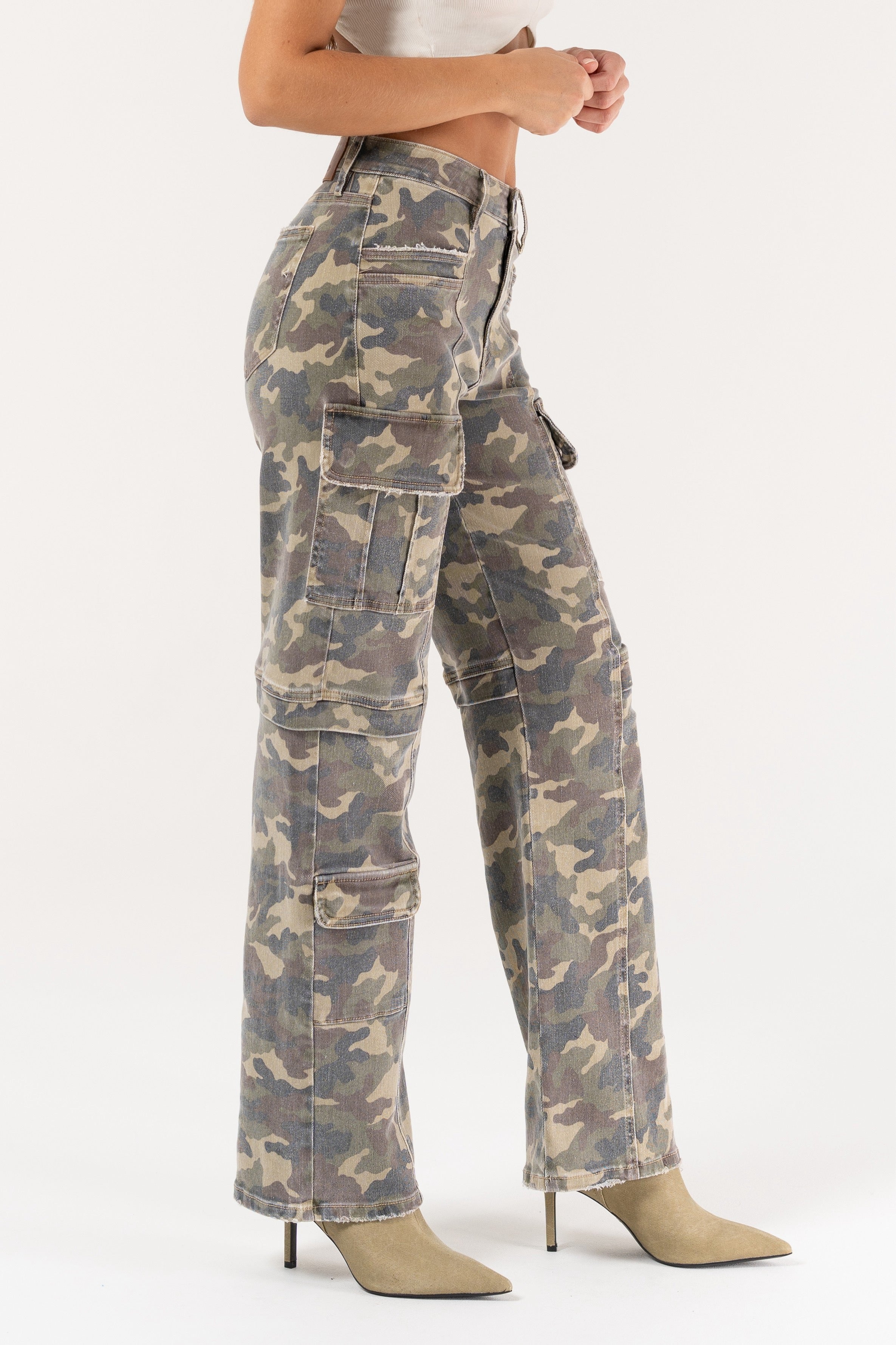 Hidden Camouflage Tracey Cargo Straight Leg Jean