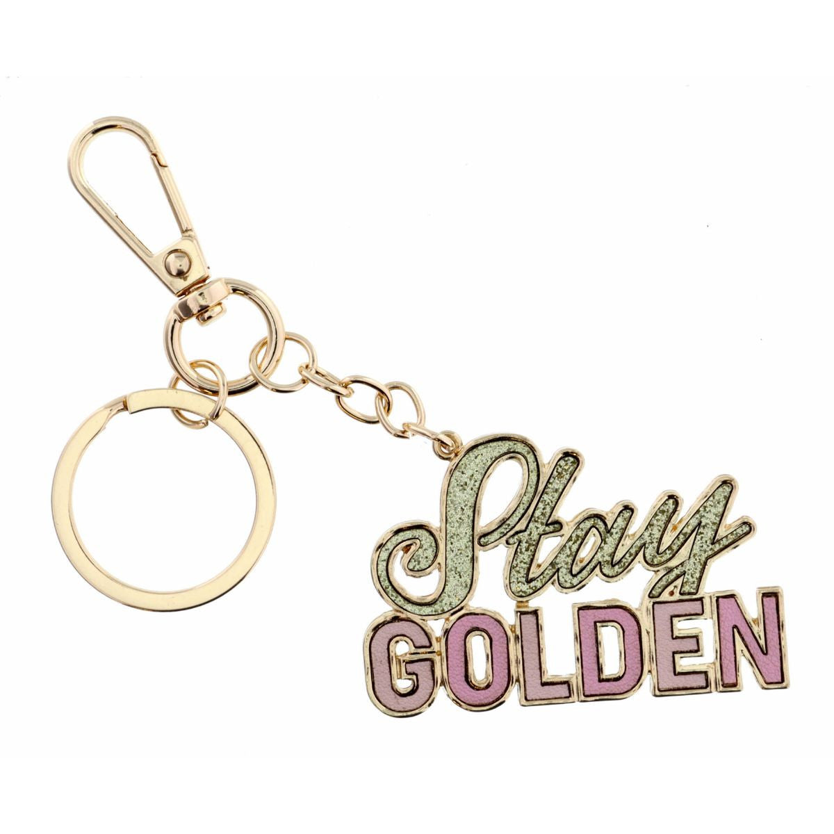 STAY GOLDEN LEATHER KEYCHAIN