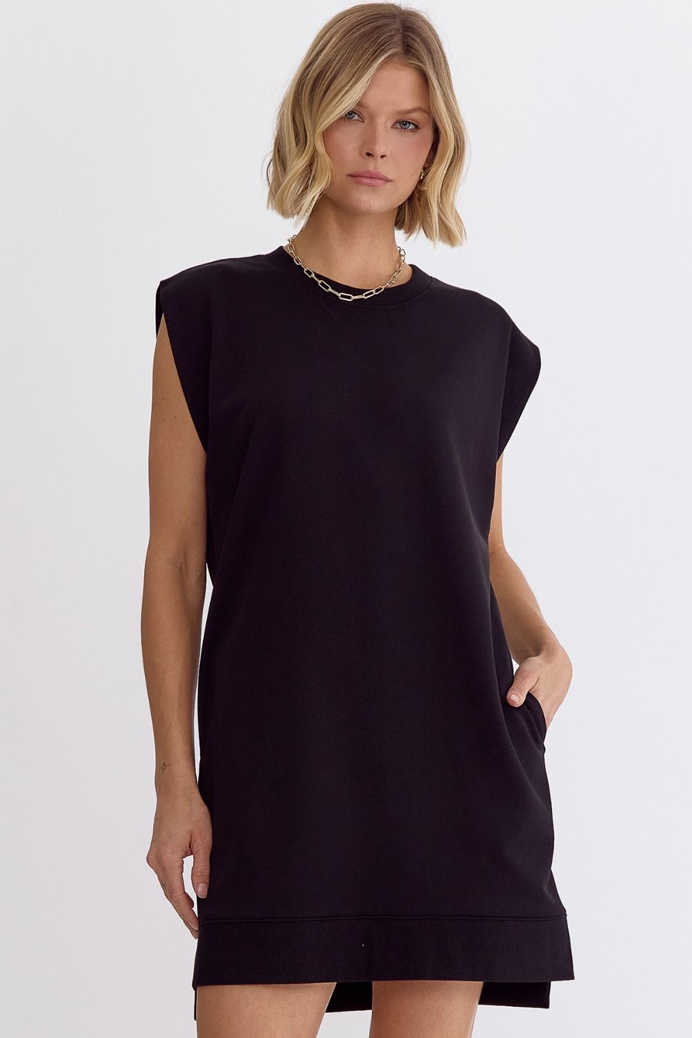 Black Mini Dress with Pockets